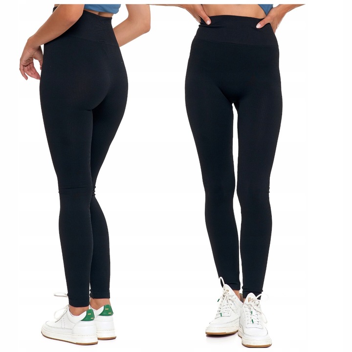 LEGGINSY DAMSKIE GETRY Z WYSOKIM STANEM LEGINSY MORAJ CZARNE KRYJĄCE L/XL