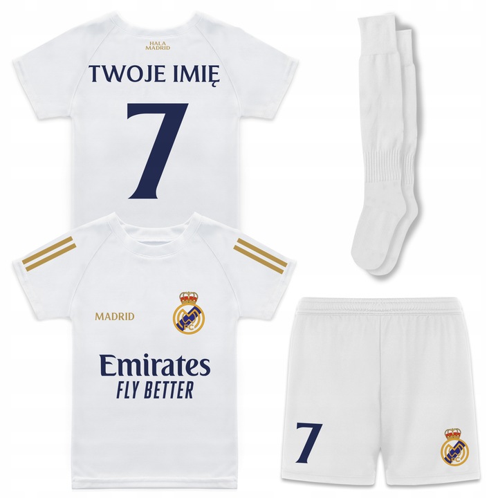 Real Strój Piłkarski z własnym nadrukiem Strój Piłkarski