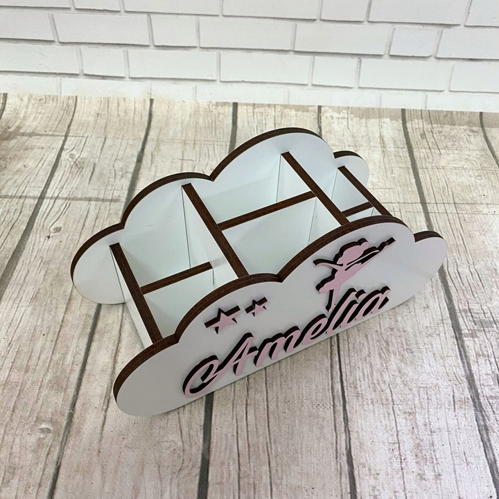 Przybornik Organizer na biurko kredki Chmurka imię dekoracja prezent wzory