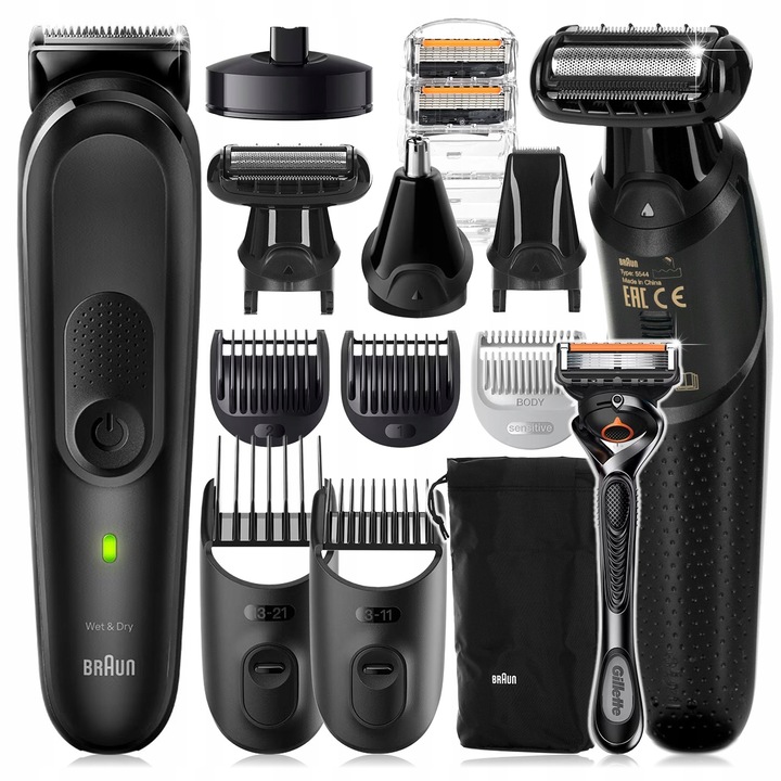 TRYMER MASZYNKA DO WŁOSÓW BRODY NOSA USZU GOLARKA BRAUN SERIES 7 -