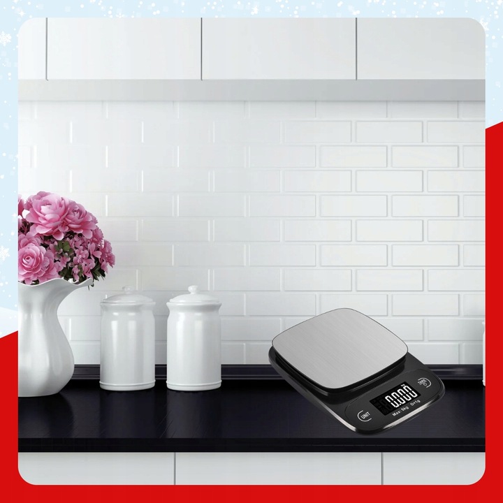 WAGA KUCHENNA ELEKTRONICZNA WYŚWIETLACZ LCD DOTYKOWA PRECYZYJNA 5KG/1G