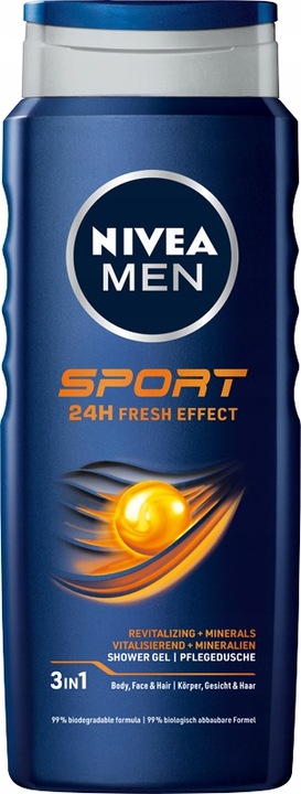 NIVEA MEN 3w1 Żel pod prysznic męski zestaw - Płyn do mycia 500ml x5