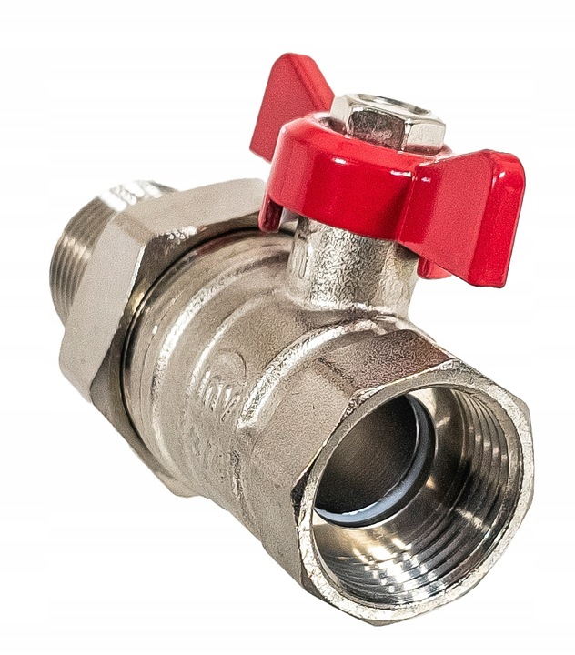 ZAWÓR KUREK KULOWY GW 3/4'' CALA DN20 ZE ŚRUBUNKIEM I DŁAWICĄ MOTYLEK