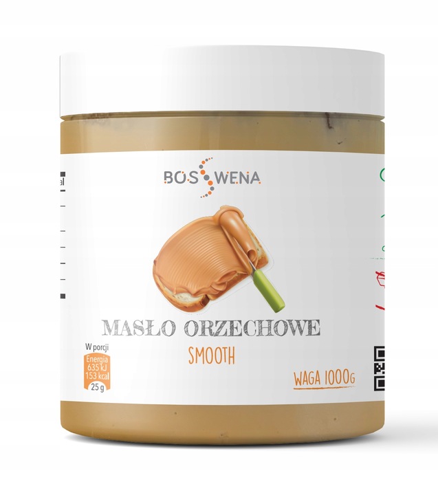 MASŁO ORZECHOWE 1kg SMOOTH 100% PEANUT BUTTER