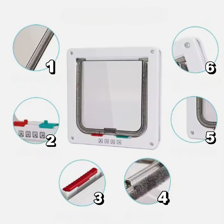 DRZWICZKI WAHADŁOWE DLA KOTA PSA DRZWI DWUSTRONNE Z KLAPĄ 4 SPOSOBY XL