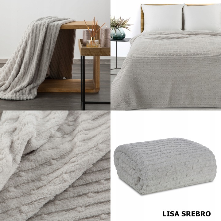 Komplet narzut na kanapę + fotele gruby ciepły koc mikrofibra 3D kolory HIT