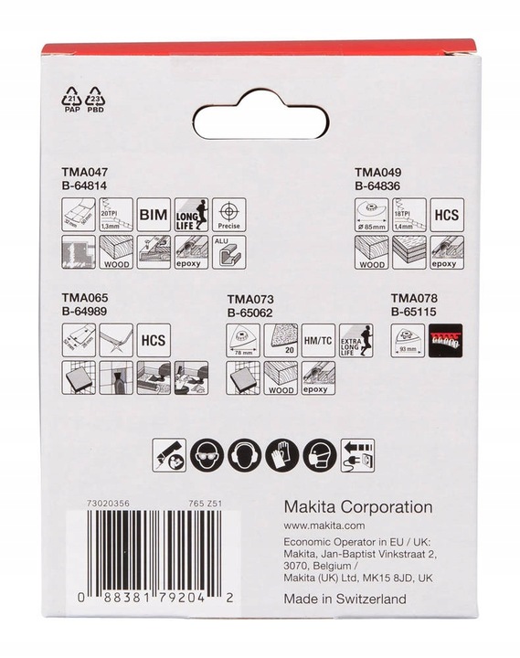MAKITA Starlock MULTITOOL Zestaw brzeszczotów do renowacji E-16994 5