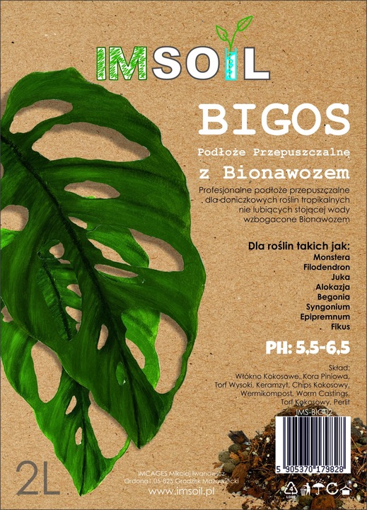 IMSOIL Przepuszczalna Ziemia do Roślin - BIGOS 20L