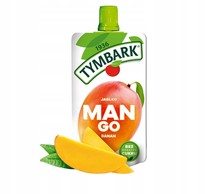 Mus 100% Tymbark Mango Banan Jabłko owoce 12x 120g