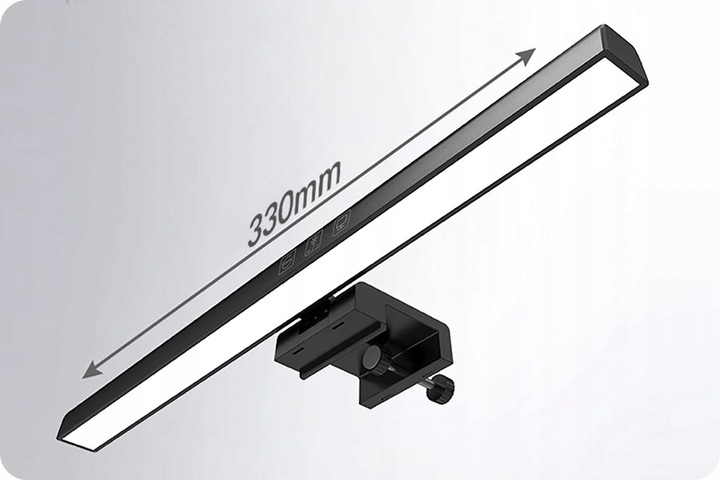 REGULOWANA LAMPKA LED NA MONITOR EKRAN KOMPUTERA KLIPS USB 3 BARWY DOTYKOWA