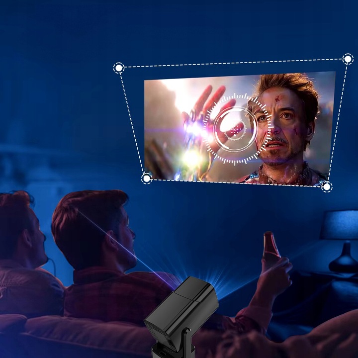 PRZENOŚNY PROJEKTOR RZUTNIK ANDROID SMART TV WIFI FULL HD + ETUI