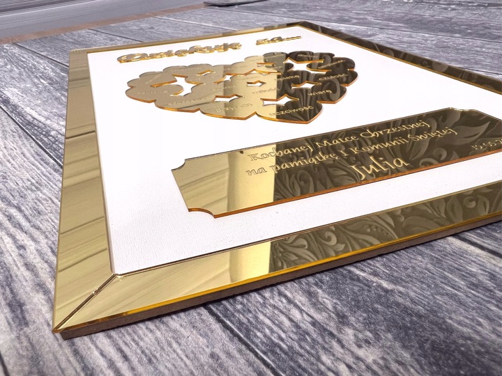 Podziękowanie dla Chrzestnych Dziadków Rodziców Prezent obraz 3D