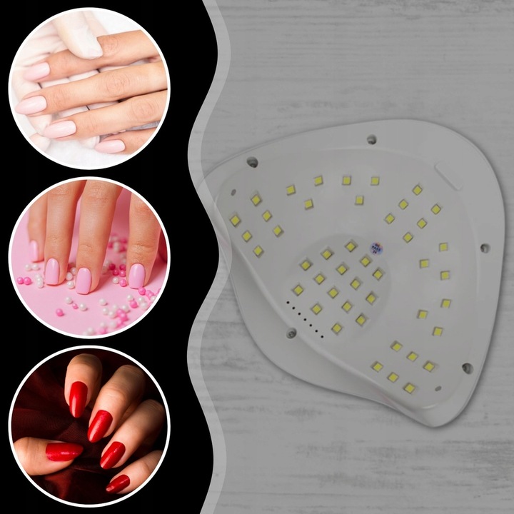 LAMPA UV DO PAZNOKCI LED 80W DO HYBRYD ŻELI MOCNA SUN X5 MAX BIAŁA LCD