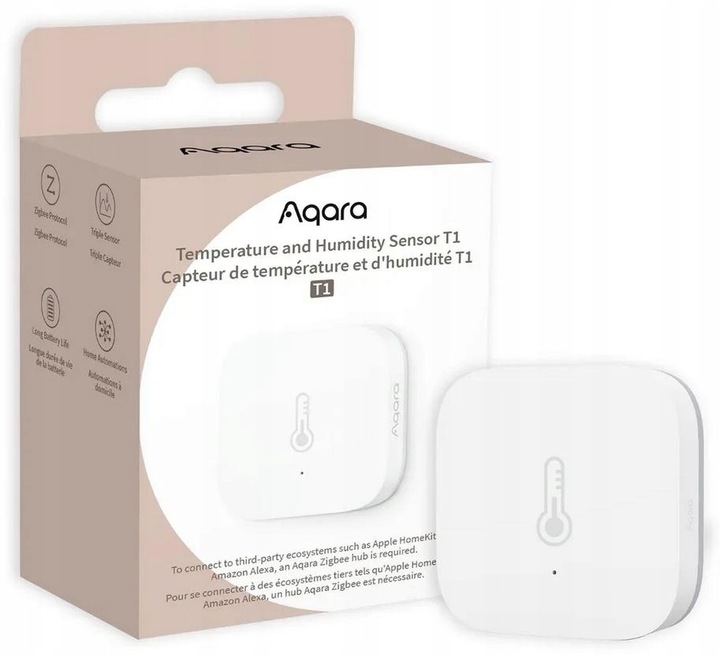 BATERYJNY CZUJNIK TEMPERATURY WILGOTNOŚCI Aqara T1 ZigBee 3.0 Apple