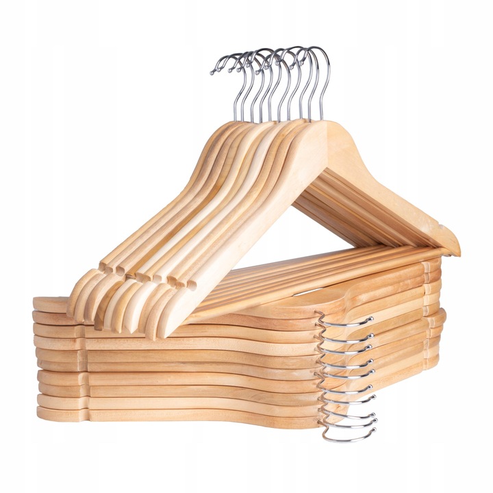 Wieszak drewniany na ubrania odzież do szafy wieszaki drewniane 10szt