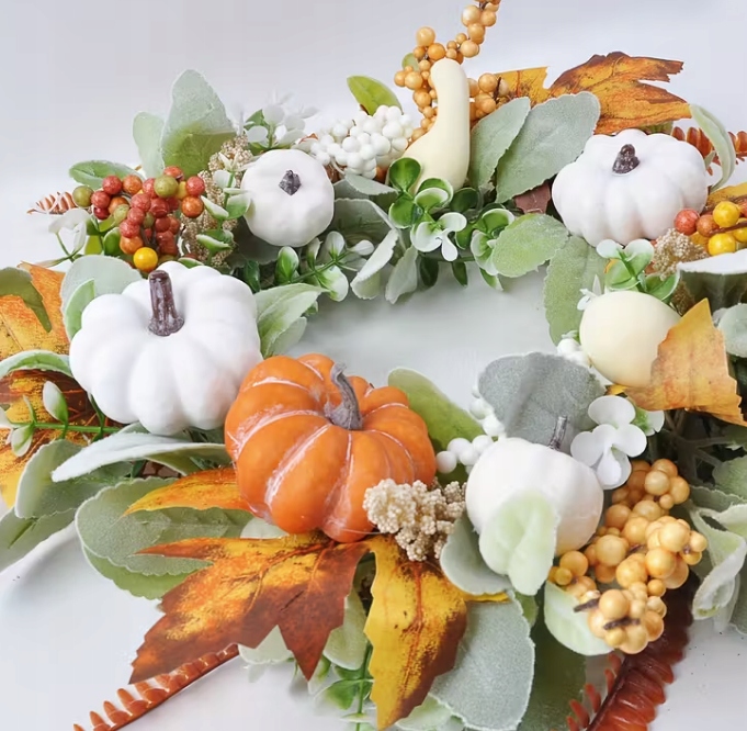 Wieniec wianek na drzwi jesień jesienny dynie Halloween