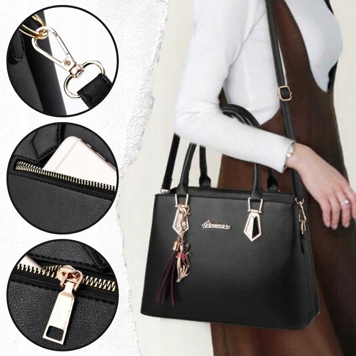 DAMSKA TOREBKA 2w1 SKÓRZANA NA PASKU DLA KOBIET PREZENT DO PRACY