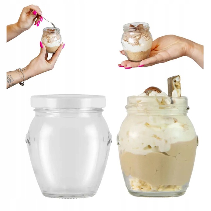 20x POJEMNIKI NA DESERY 150ml Słoik SZKLANY AMFORA Na Deserki Do