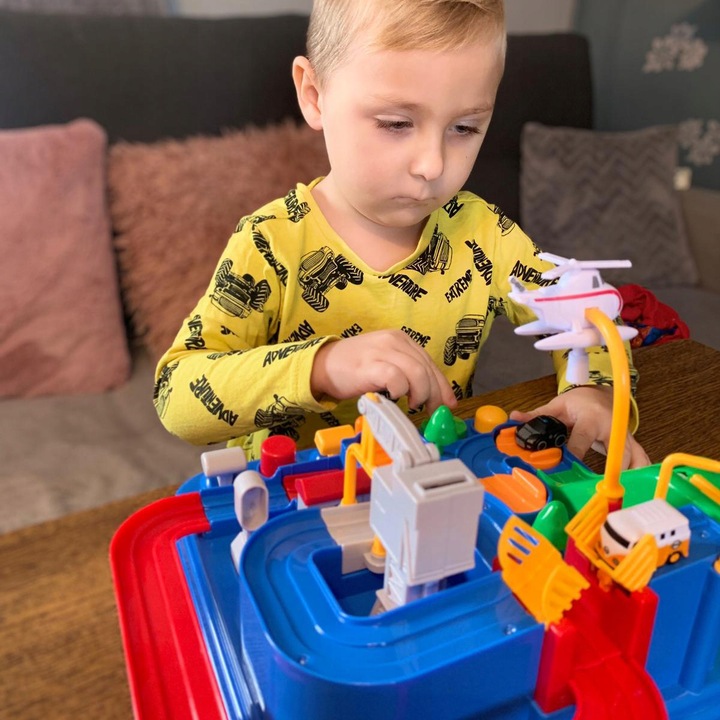 Tor Przeszkód Interaktywny dla Autek Zjazd Samochodowy + Auta Gra w Autka