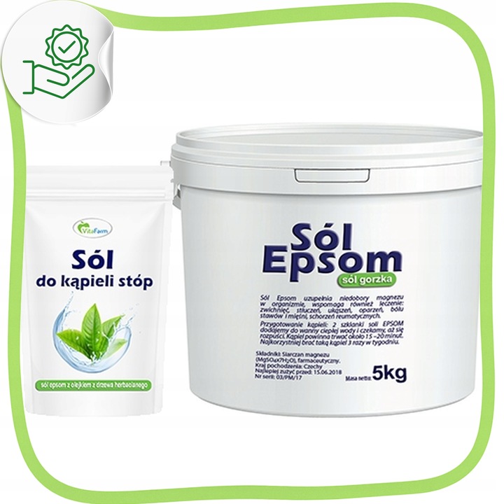 Sól Epsom 5kg plus Sól Epsom z olejkiem herbacianym zestaw do kąpieli