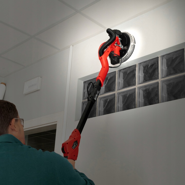 SZLIFIERKA DO GIPSU ŻYRAFA GŁADZI TYNKÓW LED Z ODSYSEM PAPIER WALIZKA