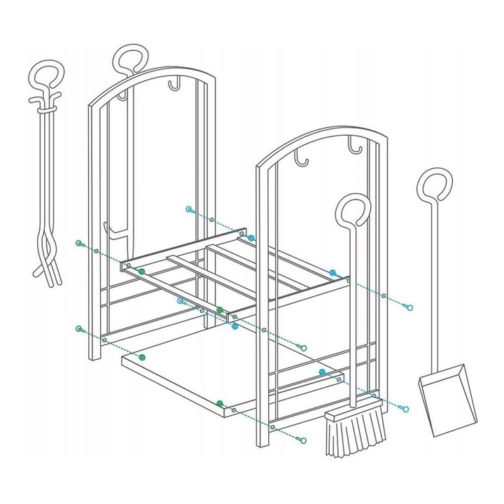 STOJAK NA DREWNO KOMINKOWE OPAŁOWE KOSZ NA DRZEWO DREWNO SPAWANY W CAŁOŚCI