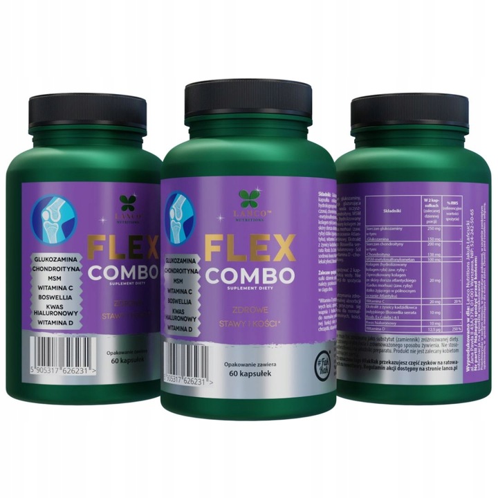 2x Flex Combo Na STAWY Glukozamina Chondroityna +6