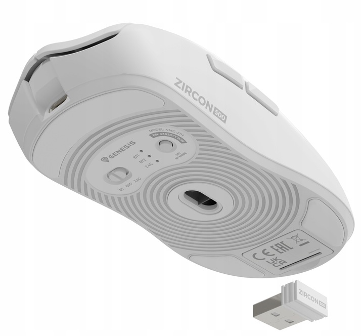 Myszka Gamingowa Genesis ZIRCON 500 Bezprzewodowa Bluetooth 10000 DPI Biała