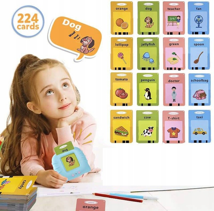 CZYTNIK KART DO NAUKI ANGIELSKIEGO 224 SŁÓWKA EDU DLA DZIECI 224 SŁÓWKA