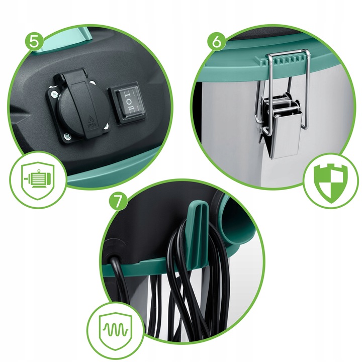 ODKURZACZ PRZEMYSŁOWY BEZWORKOWY MOCNY UNIWERSALNY NA MOKRO SUCHO