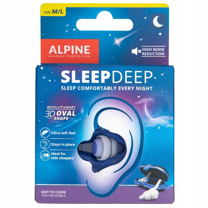 Alpine SleepDeep zatyczki do uszu do spania (para)