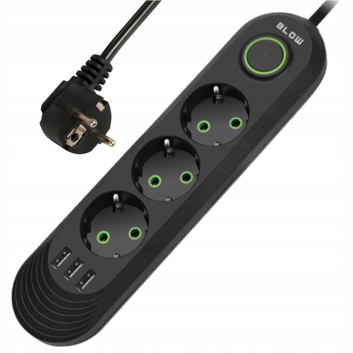 PRZEDŁUŻACZ LISTWA ZASILAJĄCA WŁĄCZNIK 3x USB 3 GNIAZDA 5m