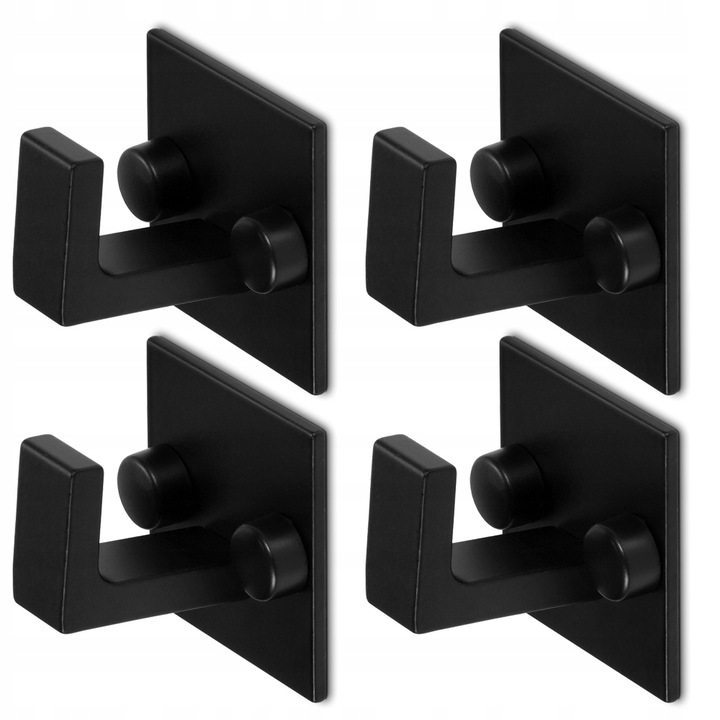 4x HACZYK WIESZAK NA RĘCZNIKI ŁAZIENKOWY ŚCIENNY CZARNY PROSTY LOFT SOLIDNY