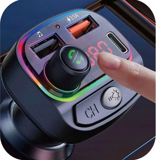 TRANSMITER FM BLUETOOTH SZYBKA ŁADOWARKA MP3 2XUSB