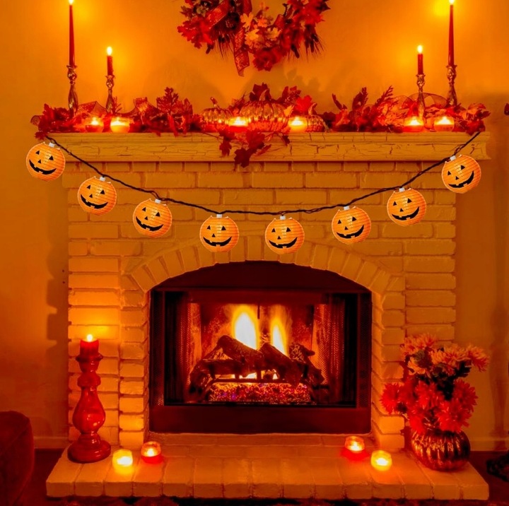 Girlanda Lampiony DYNIE LED Ozdoba HALLOWEEN Lampki Wiszące Dynie 2m
