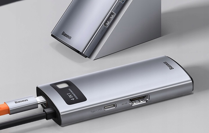 HUB USB-C 4in1 BASEUS USB 3.0+HDMI+PD DO MATEBOOK DELL XPS ACER HP ASUS