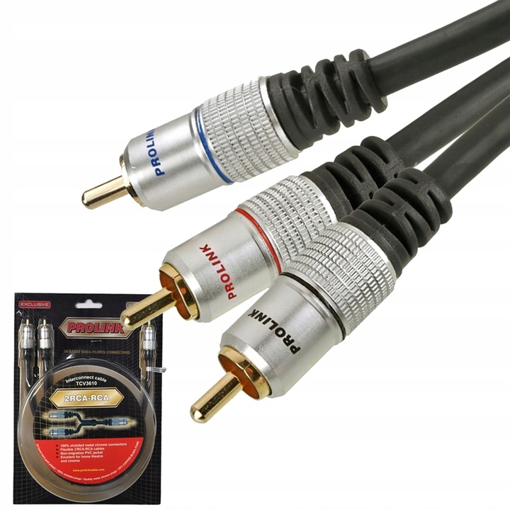 KABEL 1RCA - 2RCA TYPU Y PROLINK EXCLUSIVE TCV3610 OFC POZŁACANY 3m