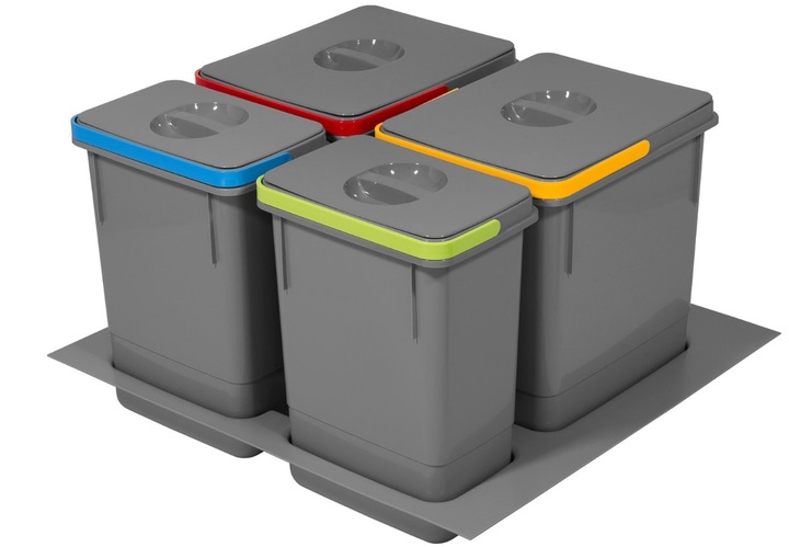 Kosz na śmieci segregator RUBIO 60cm 2x15L+2x7L