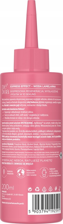 NEBOA Woda lamelarna do włosów Water Express Effect 200ml