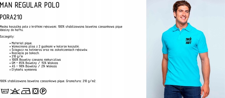 KOSZULKA KOSZULKI POLO Z NADRUKIEM HAFTEM LOGO S