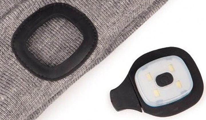 Czapka Zimowa Ocieplana z Latarką Lampką LED Ładowanie USB 4Tryby Świecenia