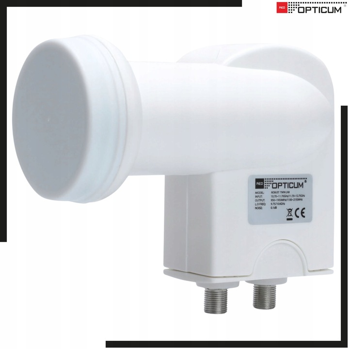 Konwerter Satelitarny Twin LNB 4K UHD Opticum Robust Mocny 01dB