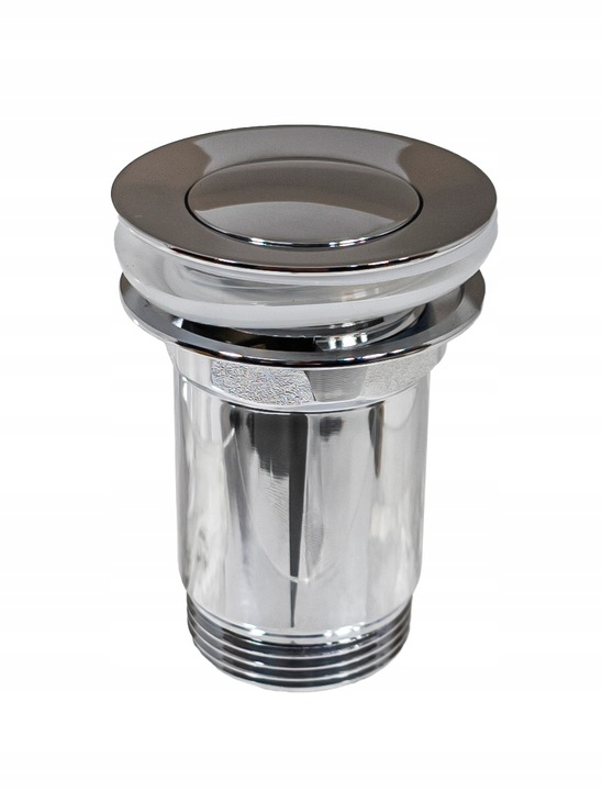 KOREK CLICK-CLACK MOSĘŻNY DO UMYWALKI Z PRZELEWEM MAŁY GRZYBEK CHROM INVENA