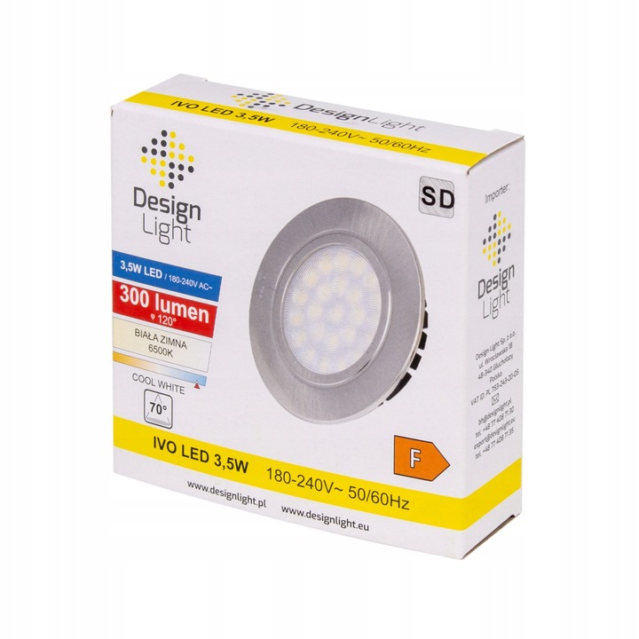 Oprawa LED IVO 230V AC 3,5W Stal Drapana barwa neutralna
