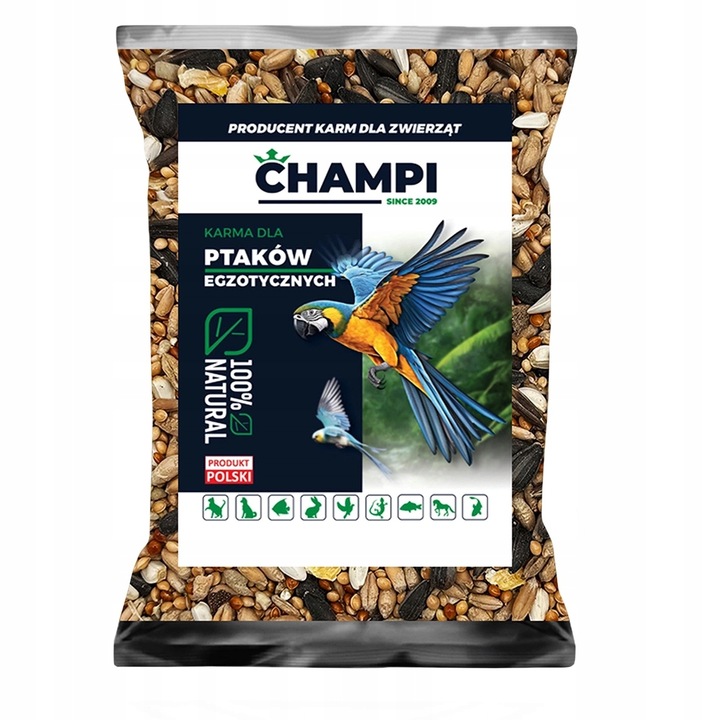 MIX DLA PAPUG FALISTYCH i ŚREDNICH Karma 20kg Nimfa Rozella STANDARD Champi