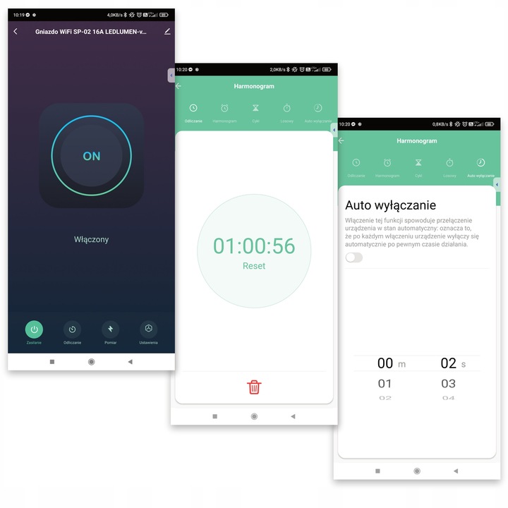 Inteligentne Gniazdko Programator Czasowy Watomierz Bolec WIFI TUYA