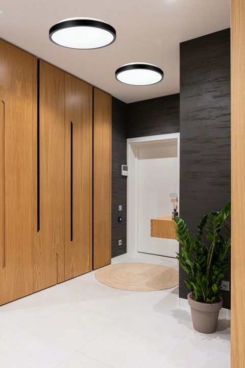 Lampa sufitowa plafon LED 2X E27 okrągły czarny