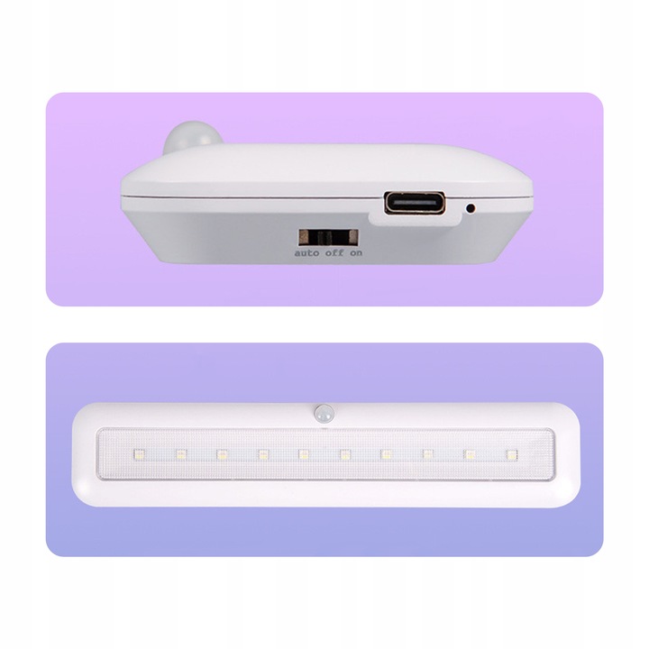 Lampka z Czujnikiem Ruchu Zmierzchu Lampa Podszafkowa Diody LED Magnes