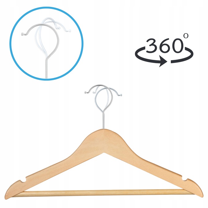 WIESZAK NA UBRANIA DZIECIĘCE WIESZAKI OGIVO x20 DLA DZIECI DREWNO