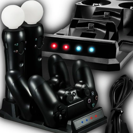 DUŻA Ładowarka STACJA DOKUJĄCA do PS4 DualShock MOVE Kontroler Pad 4w1